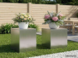 Plant Stand 2 pcs Silver 30 x 30 x 40 cm Steel 8012469