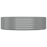 Garden Raised Bed Galvanised Steel 214x140x36 cm Grey 319024