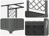 Raised Bed with Trellis and Roof Light Grey 203 x 40 x 121 cm 42032589