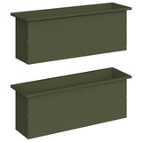 Garden Planter with LED 2 pcs Olive Green 30 x 100 x 30 cm 8008119