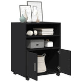 Rolling Cabinet Black 60x48x81 cm Engineered Wood 853165