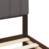 Bed Frame with Upholstered Headboard Dark Brown and Light Grey 904154