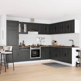 14 Piece Kitchen Cabinet Set Kalmar Black Engineered Wood 3314972