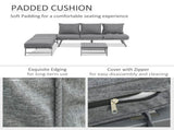 3 Pcs Garden Seating Set w/ Convertible Sofa Lounge Table Padded Cushions Outdoor Patio Furniture T3398P320032