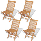 Folding Chairs 4 pcs for Garden & Outdoor Teak Wood 43040