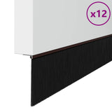Self-adhesive Door Brush Seals 12 pcs Brown 100 cm 42019437