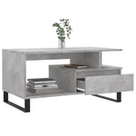 ZNTS Coffee Table Concrete Grey 90x49x45 cm Engineered Wood 831032