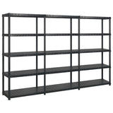 Storage Shelf 5-Tier Black 274.5x45.7x185 cm Plastic 3059858