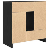 Sideboard with Drawers and Doors Black Oak 70.5x34x74.5 cm 861842