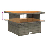 Garden Table Grey 110x110x71 cm Poly Rattan and Acacia Wood 368273