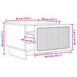Coffee Table with Drawer White 49 x 50 x 40 cm Engineered Wood 894045
