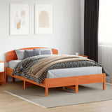 Bed Frame without Mattress Wax Brown 120x200 cm Solid Wood Pine 3207216