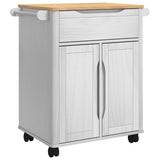 Kitchen Trolley FLORO White 72.5 x 45 x 80 cm Solid Pine Wood 42011250