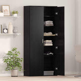 Highboard 80 x 35 x 180 cm Engineered Wood Black oak 3365563