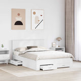 Bed Frame with Headboard White 150 x 200 cm Engineered Wood 3408247