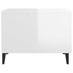 Coffee Tables with Metal Legs 2 pcs High Gloss White 50x50x40 cm 812739