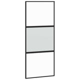 Sliding Door with Hardware Set Black 90x205 cm Tempered Glass 3375818
