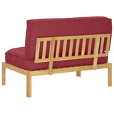 Sofa Set Plain Wine Red 120 x 80 x 69 cm Solid Acacia Wood 3418212