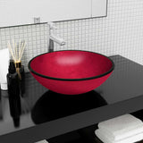 Basin Tempered Glass 42x14 cm Red 345266