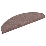 Stair Mats Self-adhesive 15 pcs 65x21x4 cm Light Brown Half Round Large 132696