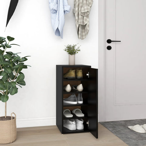 ZNTS Shoe Cabinet Black 32x35x70 cm Engineered Wood 808956