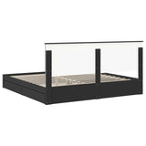 Storage Bed with Headboard Black 200 x 200 cm Engineered Wood 3411174