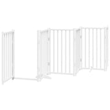 Dog Gate with Door Foldable 6 Panels White 300 cm Solid Wood Fir 352279
