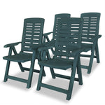 Reclining Garden Chairs 4 pcs Plastic Green 275069