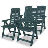 Reclining Folding Chairs 4 pcs Plastic Green 275069