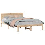 Bed Frame Brown 140 x 200 cm Solid Pine wood 872188