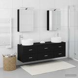 Bathroom Furniture Set 5 pcs Black Oak 3406992