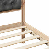 Bed Frame with Headboard Dark Grey 200 x 200 cm Solid Pine Wood 3394234