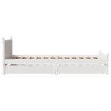 Bed Frame without Mattress White 90x190 cm Single Solid Wood Pine 3309792