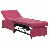Sofa Bed Wine Red 194 x 67 x 82 cm Velvet 42008599