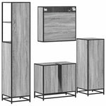 4 Piece Bathroom Furniture Set Grey Sonoma Engineered Wood 3301288