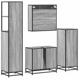 4 Piece Bathroom Furniture Set Grey Sonoma Engineered Wood 3301288