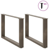 Coffee Table Legs U-Shaped 2 pcs Natural Steel 60x cm Steel 4013163