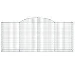 Arched Gabion Baskets 2 pcs 300x50x120/140 cm Galvanised Iron 3146719