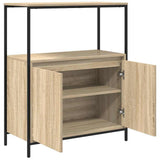 Bathroom Cabinet with Shelves Sonoma Oak 76.5x35x95 cm 861918