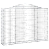 Arched Gabion Baskets 4 pcs 200x30x140/160 cm Galvanised Iron 3145474