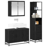 Bathroom Furniture Set 3 pcs Black Oak Engineered Wood 3402455