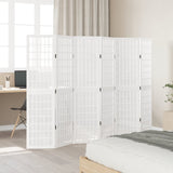 Room Divider 6 Panels White Solid Wood Paulownia 358793