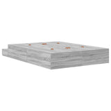 Storage Bed Frame Grey Sonoma 140 cm Engineered Wood 3335698