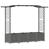 Raised Bed with Trellis and Roof Light Grey 204 x 40 x 141 cm 42032580