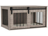 Dog Crate Furniture with Removable Cushion for Medium Dogs, 80 x 54 x 57cm - Brown T3398P349630