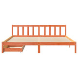 Bed Frame without Mattress Wax Brown 180x200 cm Super King Solid Wood Pine 3301496