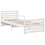 Bed Frame with Mattress White 80 x 200 cm Solid Pine Wood 3385956