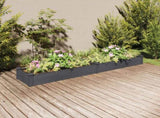 Garden Raised Bed with Liner Grey 240x45x25 cm Solid Wood Fir 364297