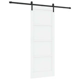 Sliding Door 83 x 211 cm Engineered Wood White and Black 3449983