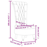 High Back Chair Light Grey Velvet Button Design 352464